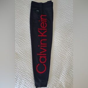 Calvin Klein Black Joggers with Bold Red Branding